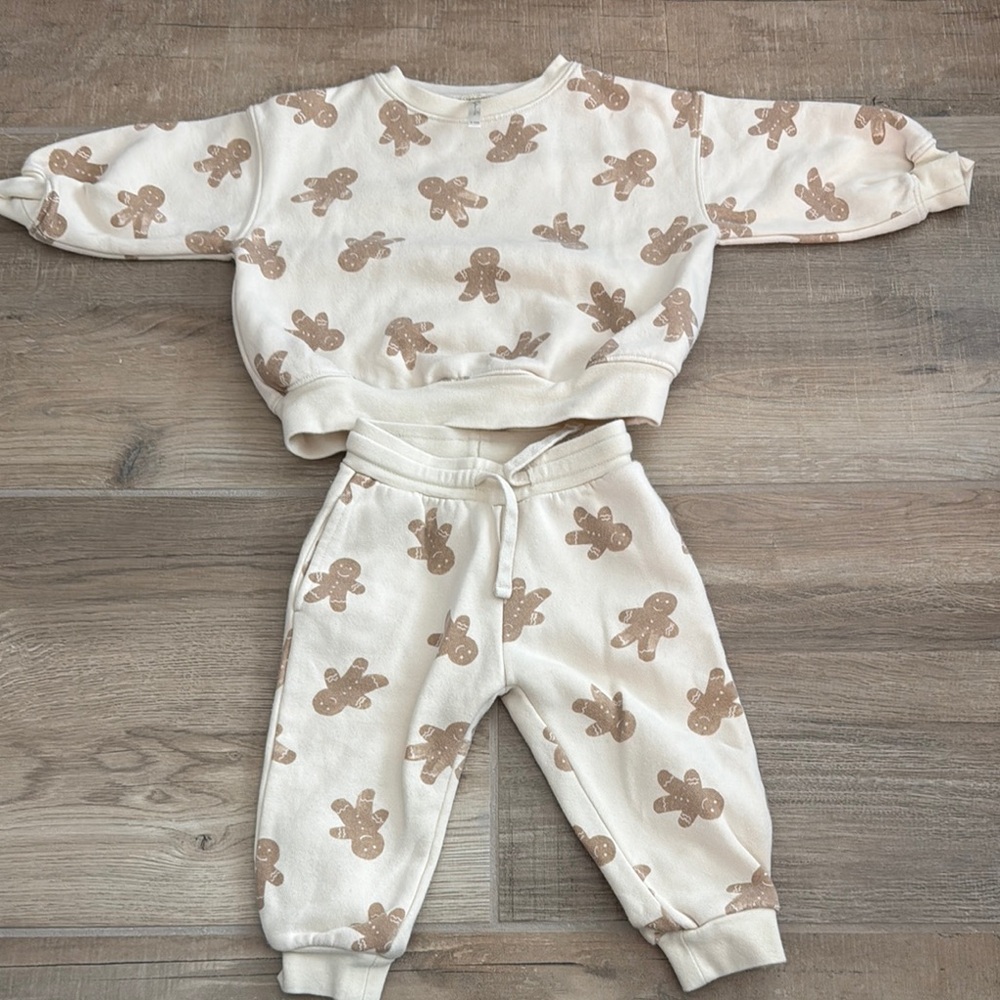 Rylee + Cru Cream and Brown Gingerbread Kids Matching Set
